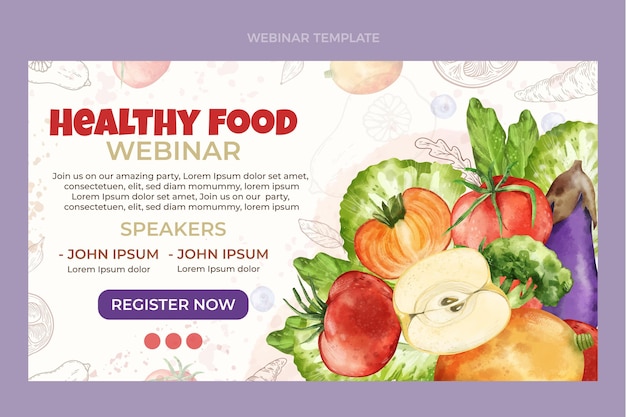 Gratis vector webinar gezond eten aquarel