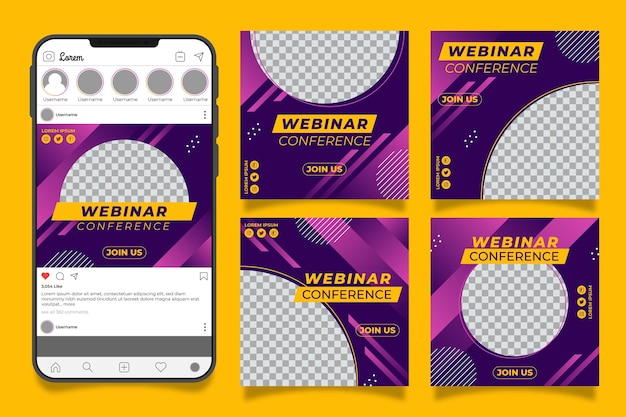 Gratis vector webinar instagram postverzameling