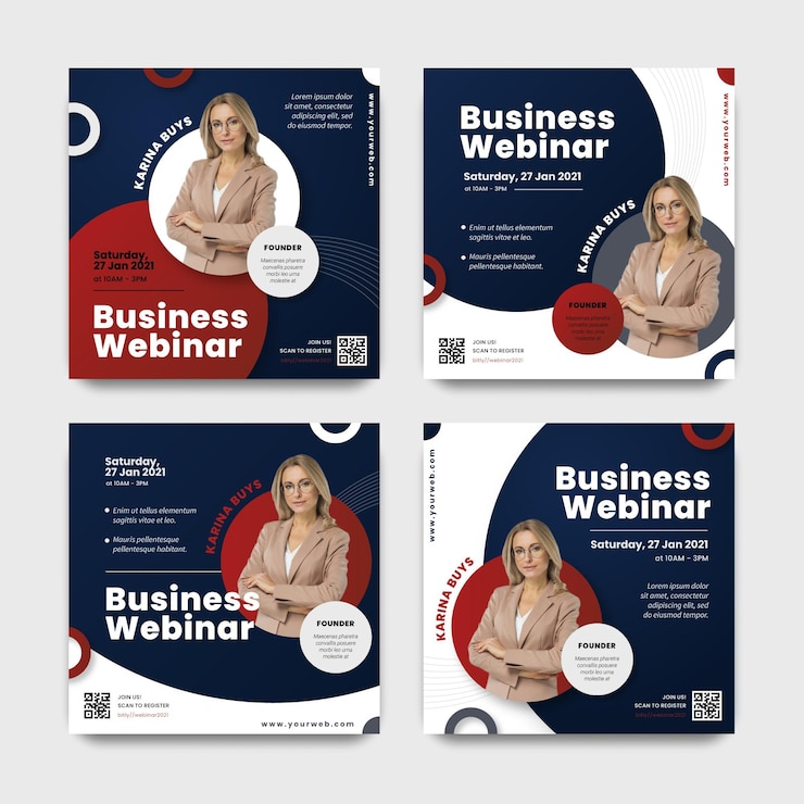 Gratis Vector webinar instagram postverzameling