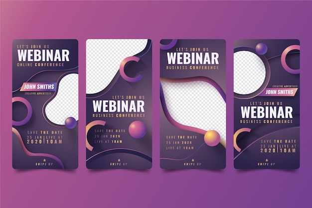 Gratis vector webinar instagram-verhaalcollectie