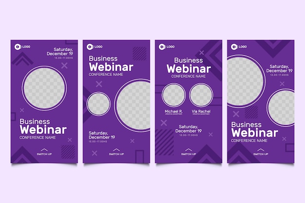 Gratis vector webinar instagram verhalen sjabloonverzameling