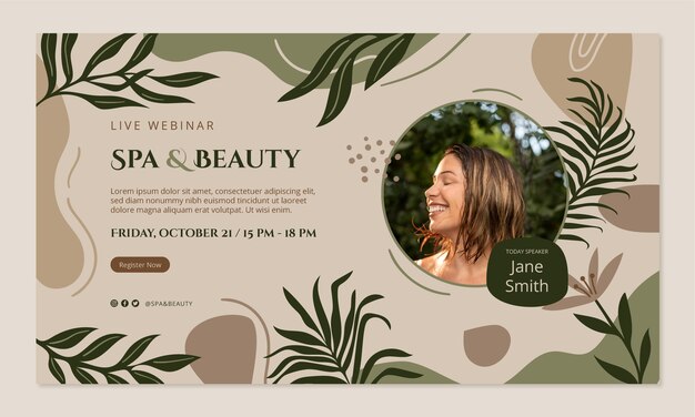 Webinar met plat ontwerp boho spa-behandeling