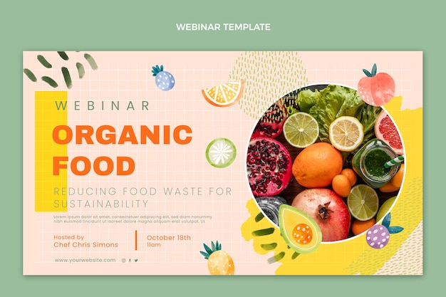 Gratis vector webinar over aquarel eten