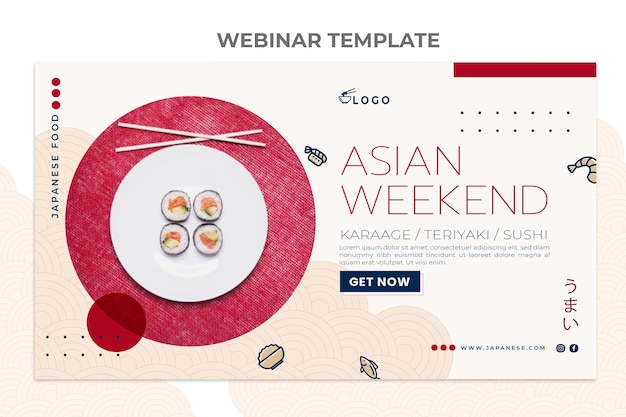 Gratis vector webinar over eten in een plat ontwerp