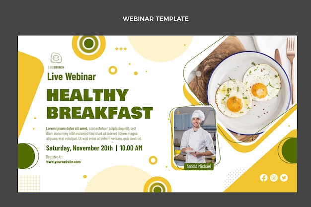 Gratis vector webinar over eten in een plat ontwerp