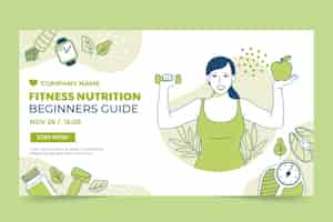 Gratis vector webinar sjabloon fitness voeding