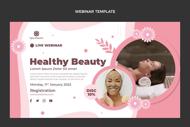 Gratis vector webinar voor spabehandeling met plat ontwerp