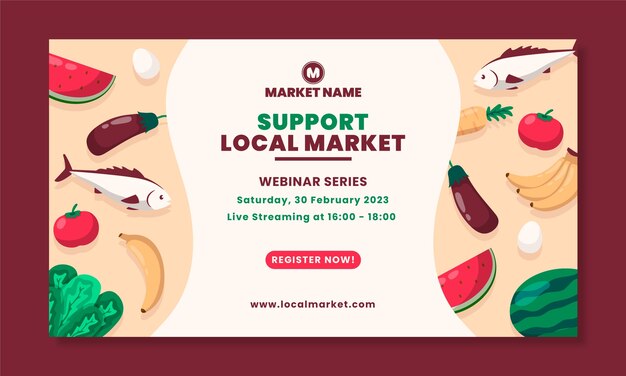 Webinarsjabloon voor platte lokale markt