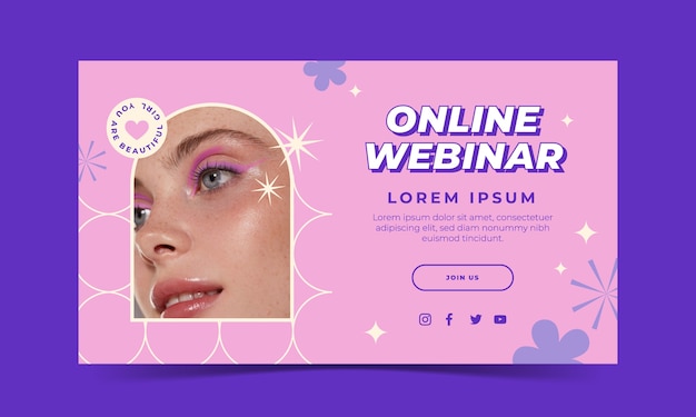 Webinarsjabloon voor platte minimale make-upartiest