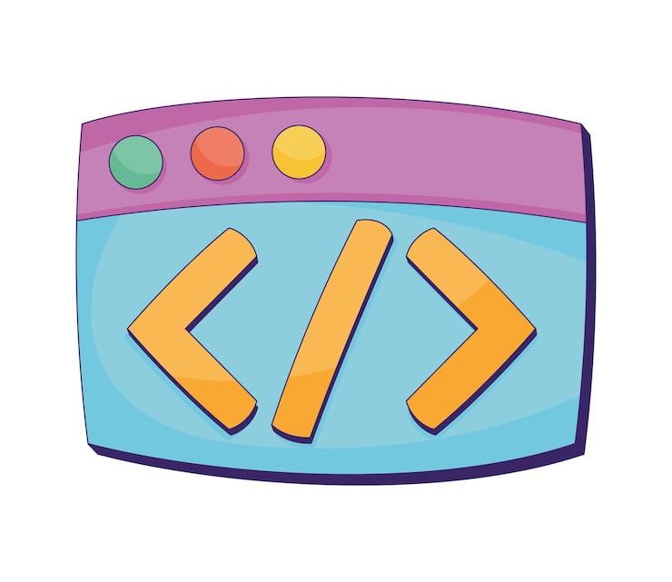 Gratis Vector webpaginasjabloon met code