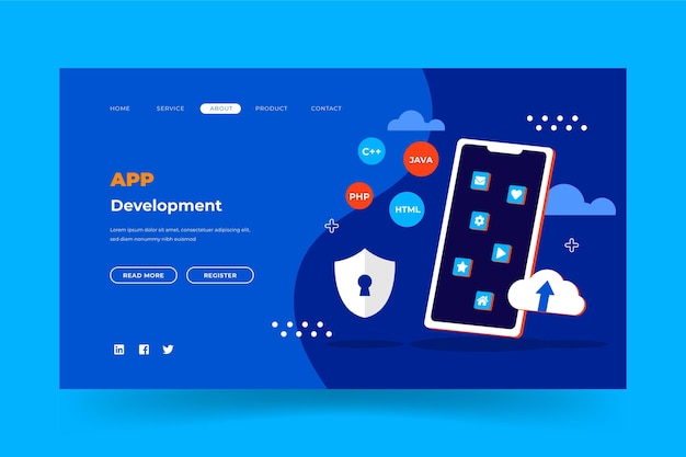 Webpaginasjabloon voor app-ontwikkeling