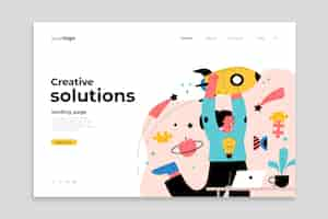 Gratis vector websjabloon voor creatieve oplossingen