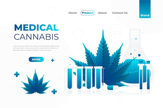 Gratis vector websjabloon voor medicinale cannabis