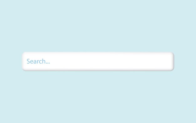 Webzoekbalk op blauwe achtergrond Navigatiebalk voor ui-ontwerp Zoek lege browsersjablonen Vector