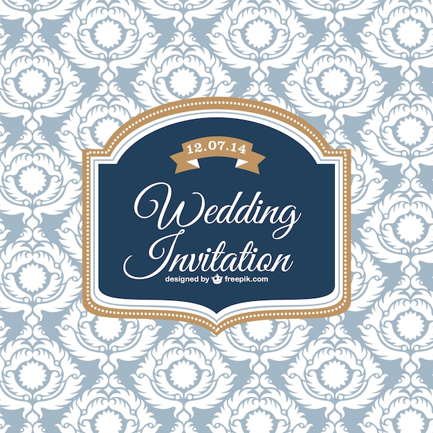 Gratis vector wedding klassiek ontwerp uitnodigingskaart