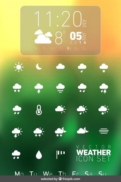 Gratis Vector weer pictogrammen collectie