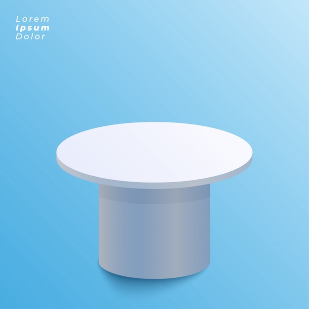 Weergave van tafel ontwerp op blauwe achtergrond