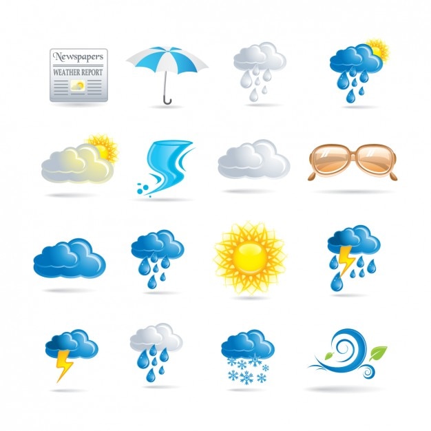 Gratis Vector weerpictogrammen collection