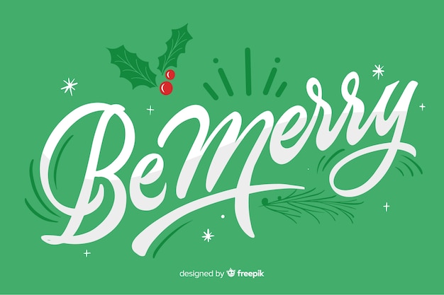 Wees vrolijk op kerst belettering