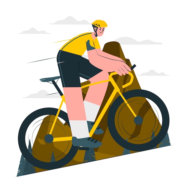 Gratis vector weg fietsen concept illustratie