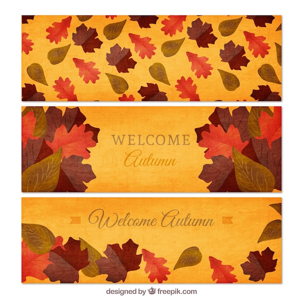 Gratis vector welkom herfst banners