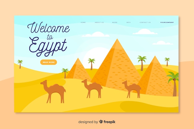 Gratis vector welkom op de bestemmingspagina van egypte