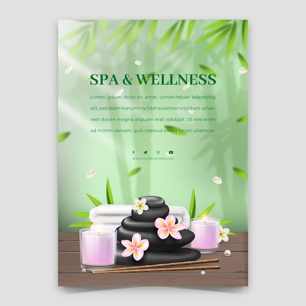 Gratis vector wellness en spa sjabloonontwerp