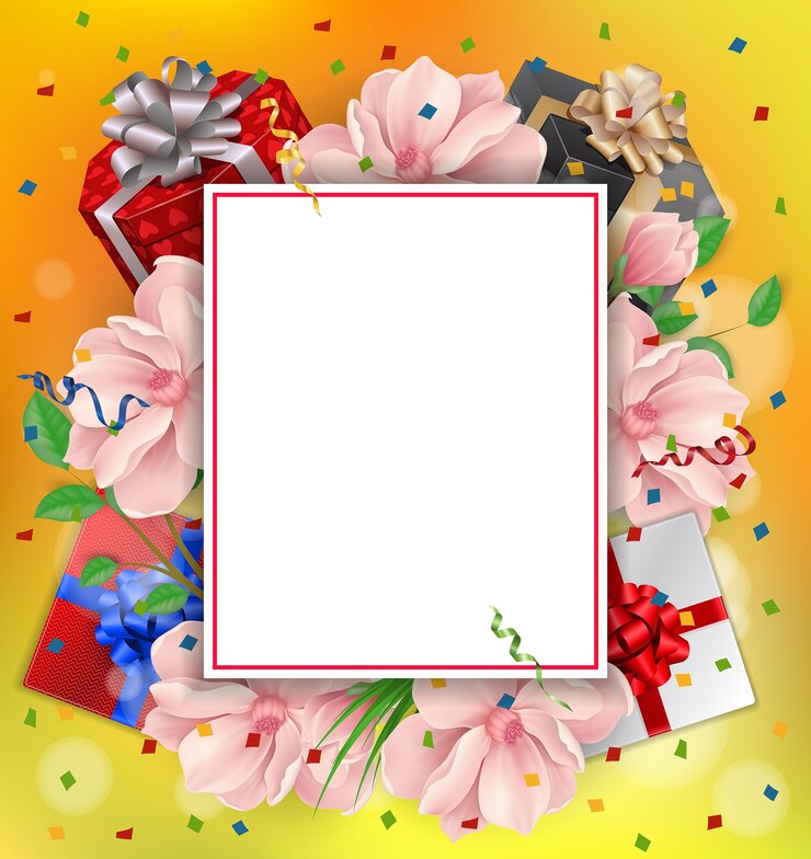 Gratis Vector wenskaart met bloemen en frame
