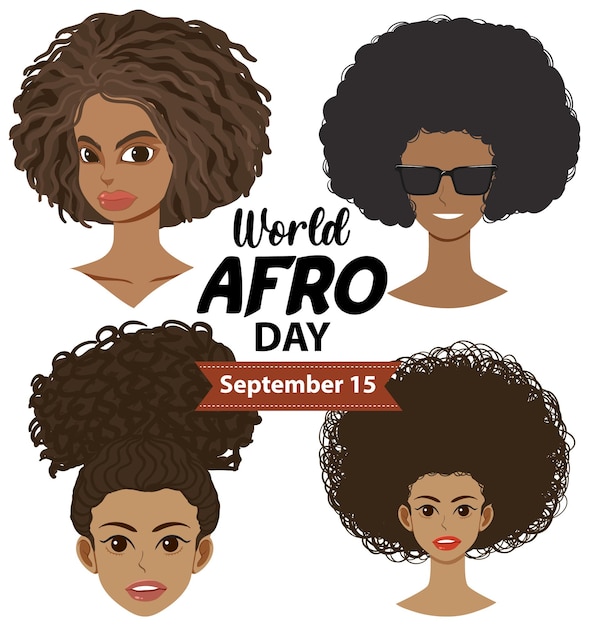 Wereld Afro Dag 15 September Banner Ontwerp