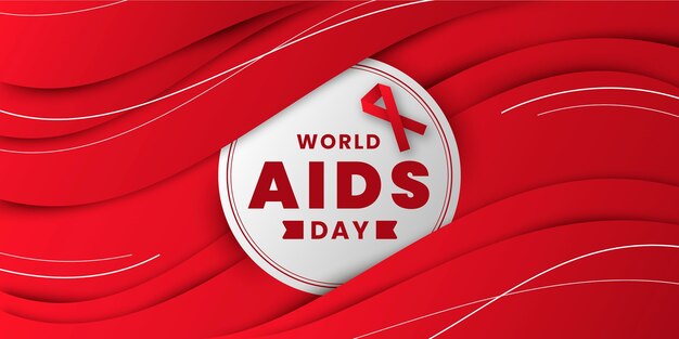 Wereld aids dag achtergrond in papierstijl