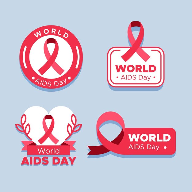 Wereld aids dag badge-collectie