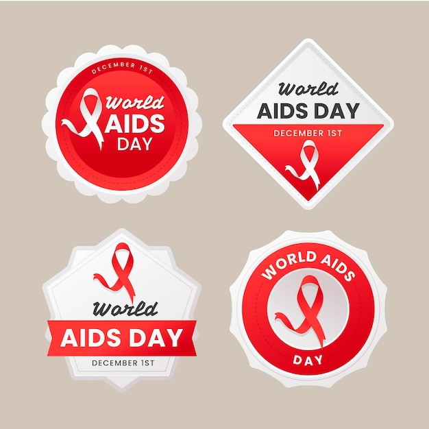 Wereld aids dag badge-collectie