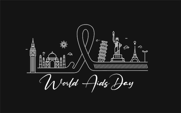 Wereld Aids Dag-concept. Vectorillustratie.