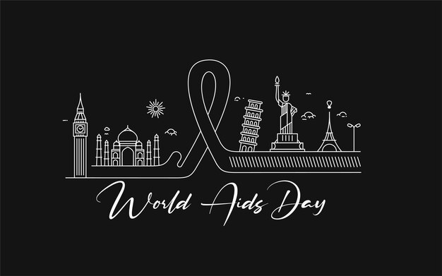 Wereld Aids Dag-concept. Vectorillustratie.