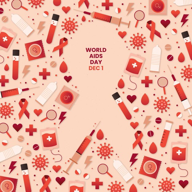 Wereld aids dag illustratie in papierstijl