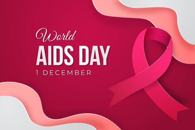 Wereld aidsdag in papieren stijl