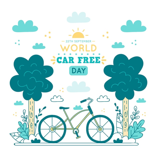 Gratis vector wereld auto vrije dag illustratie