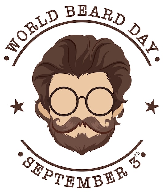 Gratis vector wereld baard dag 3 september banner