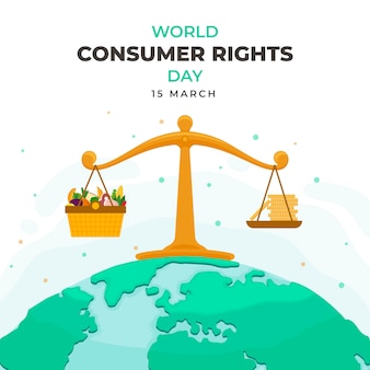Wereld consumentenrechten dag illustratie
