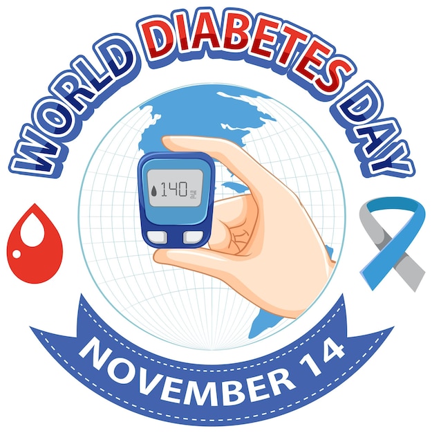 Gratis vector wereld diabetes dag logo ontwerp