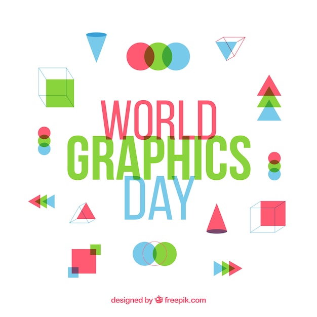 Gratis vector wereld grafische achtergrond met geometrische vormen