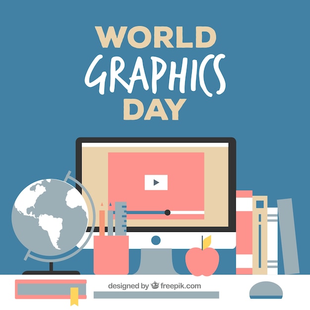 Gratis vector wereld grafische achtergrond van de dag