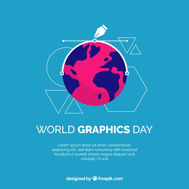 Wereld grafische dag achtergrond met wereld