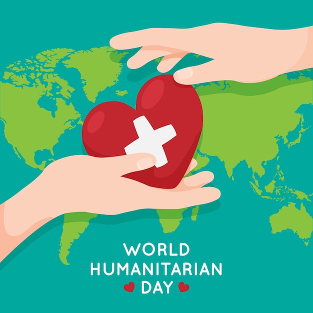 Gratis vector wereld humanitaire dag illustratie