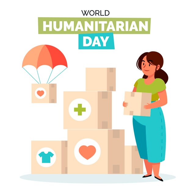 Wereld humanitaire dag illustratie