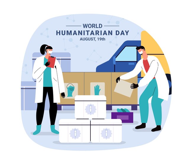 Wereld humanitaire dag illustratie