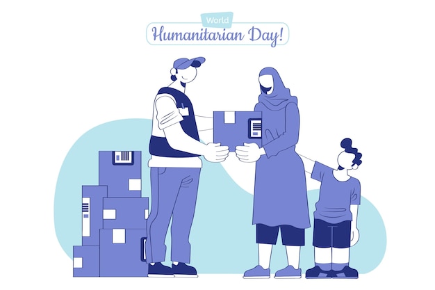 Wereld humanitaire dag illustratie