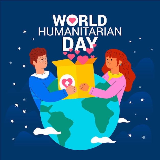 Wereld humanitaire dag illustratie