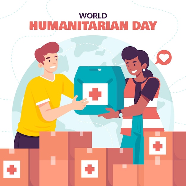 Wereld humanitaire dag illustratie