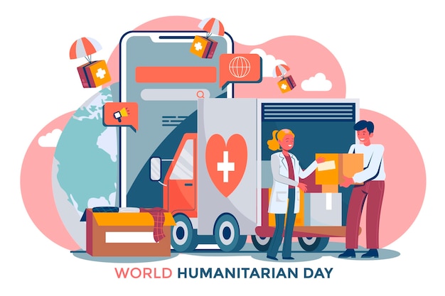 Wereld humanitaire dag illustratie